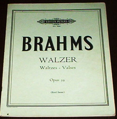 Brahms Waltzer Opus 39 Sheet Music Classical Piano Book