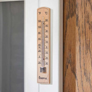 Smart Garden - Useful - Wooden Wall Thermometer - Celsius and Fahrenheit 20cm x 3cm