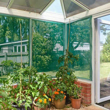 Load image into Gallery viewer, Sun Screen 2mm fine Green Mesh, 66cmm x 5m Provides shade - Greenhouse Conservatory Window Glass -  reducing the impact of direct sunlight.
