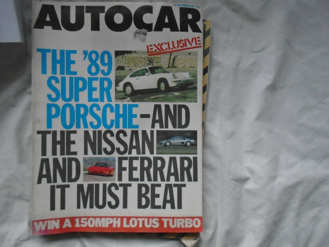 AUTOCAR 18 NOVEMBER 1987 PORSCHE, NISSAN, FERRARI