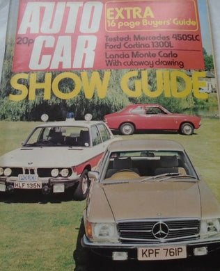 AUTOCAR 11 OCTOBER 1975 - SHOW GUIDE- MERCEDES 450SLC. CORTINA 1300L. LANCIA