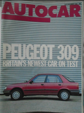 AUTOCAR 18/25 DECEMBER 1985 PEUGEOT 309, XR2, FIAT STRADA ABARTH,