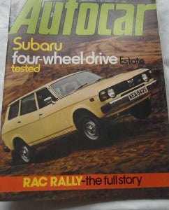 AUTOCAR 3 DECEMBER 1977 - SUBARU 4WD ESTATE TESTED - RAC RALLY FULL STORY