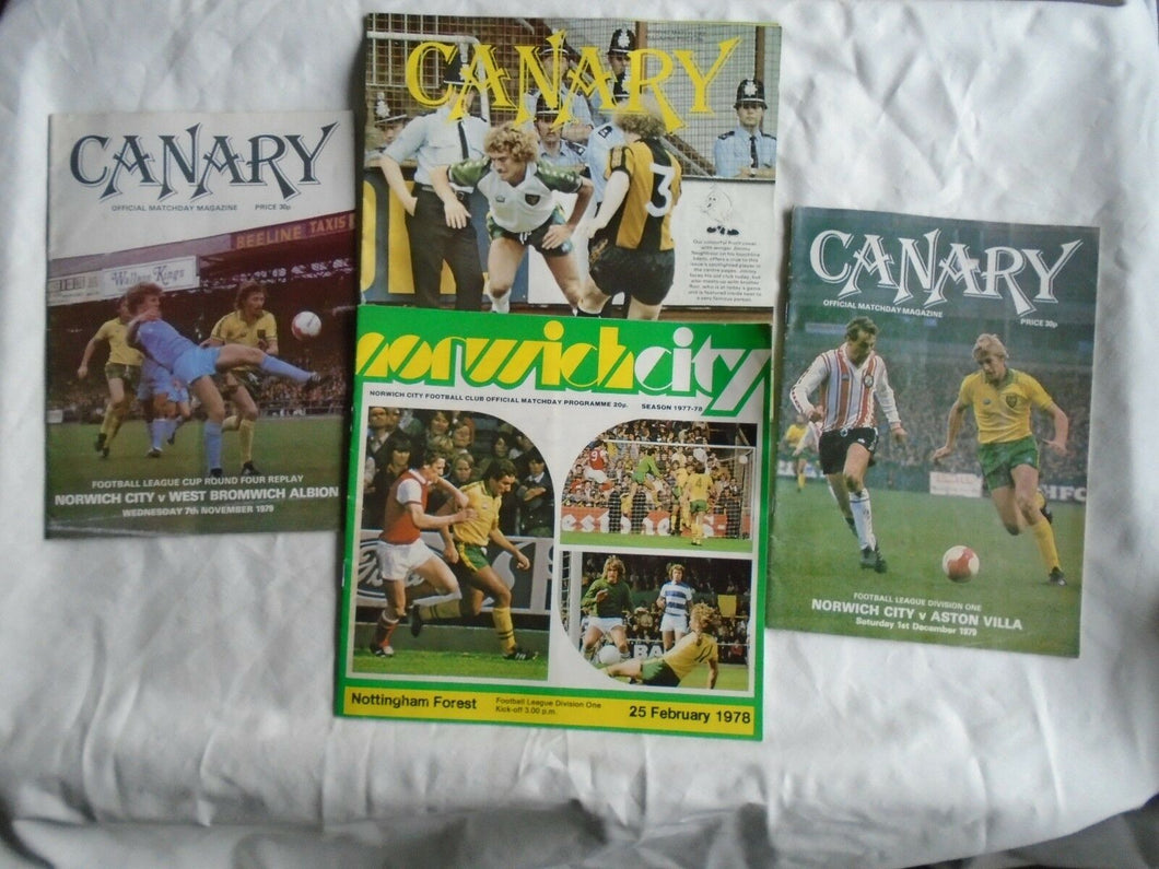 Norwich City Football Club - Canary - Official Magazine x 4 1970's