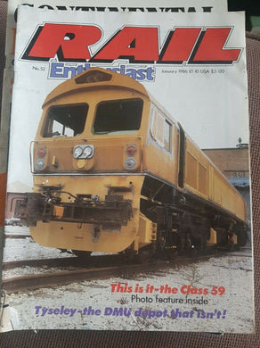 RAIL Enthusiast magazine January 1986