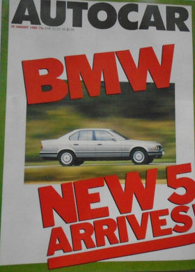 AUTOCAR 20 JANUARY 1988 BMW 5 SERIES, MERCEDES S-CLASS, CIVIC CRX