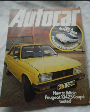 AUTOCAR 20 NOVEMBER 1976 - PEUGEOT 104ZS COUPE TESTED -