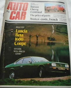 AUTOCAR 22 FEBRUARY 1975. DATSUN CHERRY. MONICA. LANCIA BETA 1600.