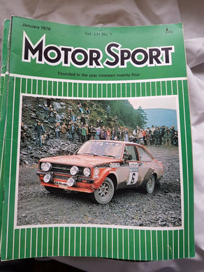 Motorsport January 1976 please see second image for contents