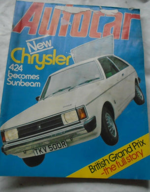 AUTOCAR 23 JULY 1977 - NEW CHRYSLER 424 BECOMES SUNBEAM