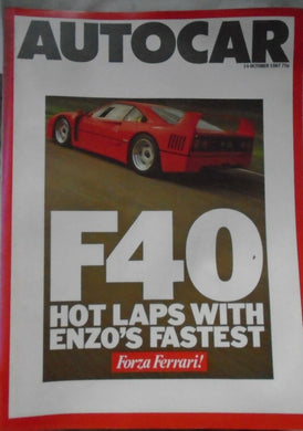 AUTOCAR  14 OCTOBER 1987, F40, ENZO, MAZDA 626, AUDI 80