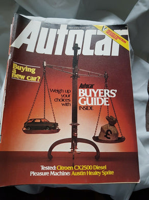 Autocar 7 1979 Citroen CX 2500 diesel Austin-Healey Sprite