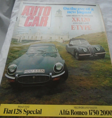 AUTOCAR 6 SEPTEMBER 1975 JAGUAR XK120 E-TYPE. FIAT 128. ALFA ROMEO 1750/2000