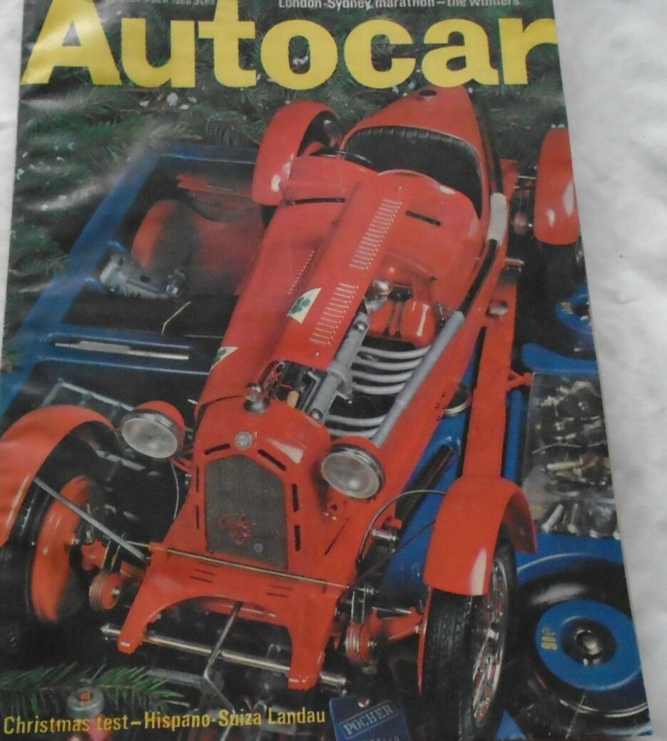 AUTOCAR 26 DECEMBER 1968 - LONDON SYDNEY MARATHON THE WINNERS - HISPANO SUIZA