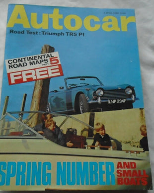 AUTOCAR 4 APRIL 1968 - TRIUMPH TR5 PI - SMALL BOATS
