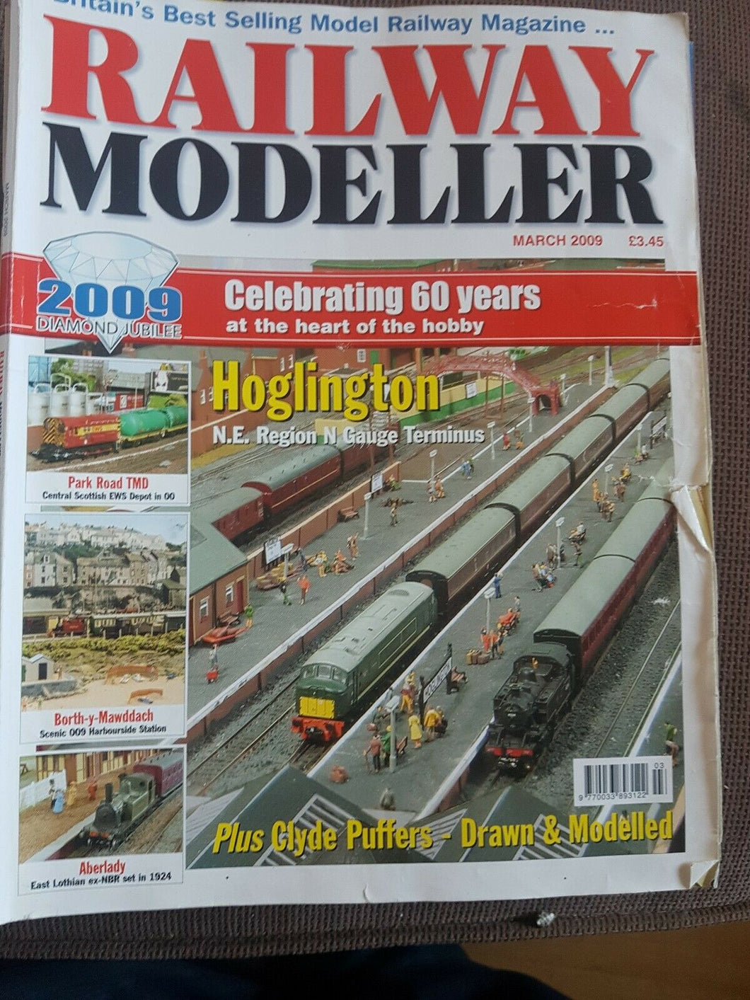 Railway modeller magazine March 2009 has a tear on the cover.