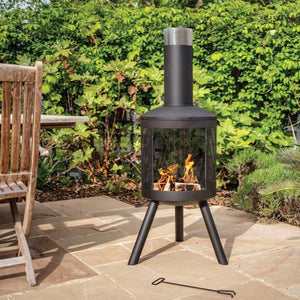 Maxima Chimenea - Outdoor heating - Havana - Smart Garden - H125cm x W40cm x D40cm - Log wood burner Chiminea