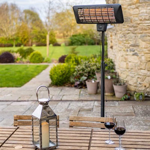 Uni-Sol Free Standing Patio Electric Heater - Havana - Smart Garden - H200cm x W50cm x D47cm - Log wood burner
