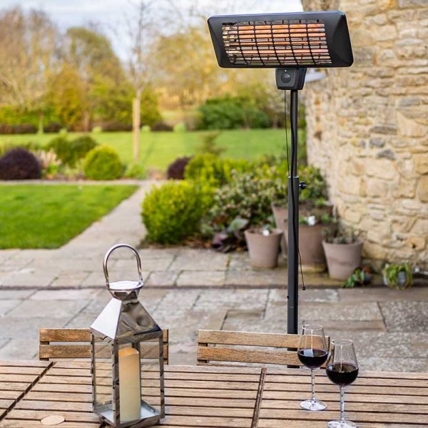 Uni-Sol Free Standing Patio Electric Heater - Havana - Smart Garden - H200cm x W50cm x D47cm - Log wood burner