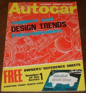 AUTOCAR Magazine 2nd November 1967 London Motor Show edition