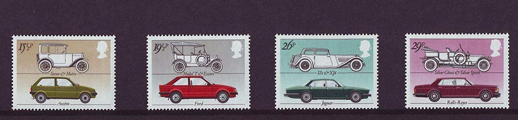 1982 British Motor Cars stamps Austin mini metro Ford escort Jaguar Rolls Royce Mint Never Hinged (NL6)