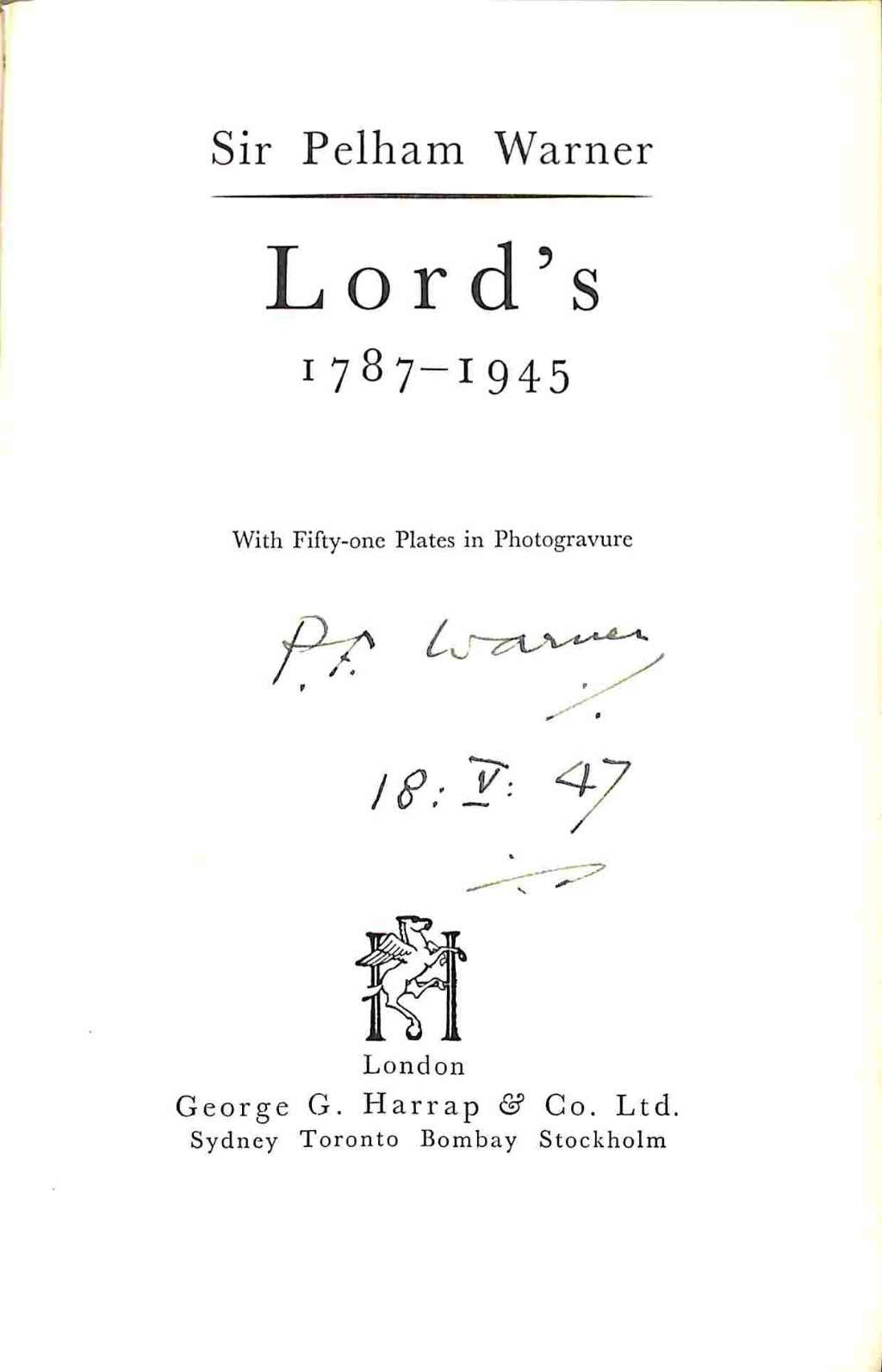 Lords 1787-1945
