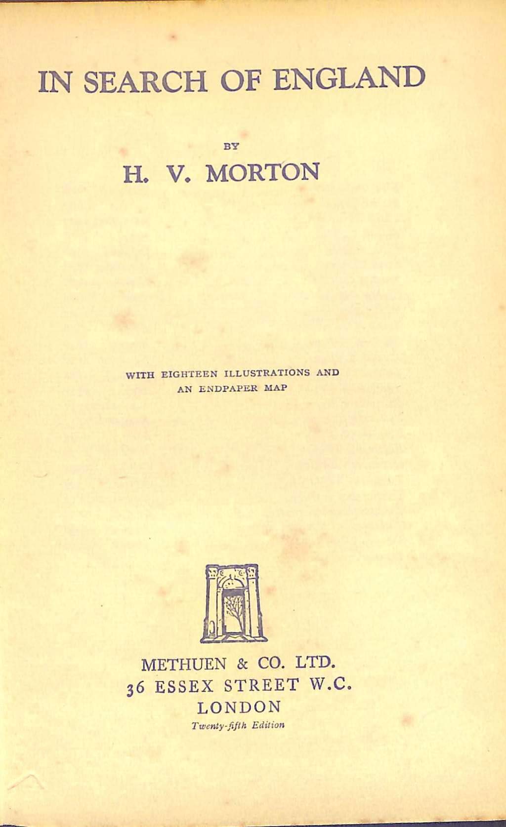 In Search Of England [Hardcover] Morton, H.V.