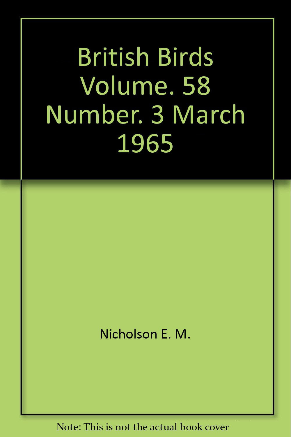 British Birds Volume. 58 Number. 3 March 1965