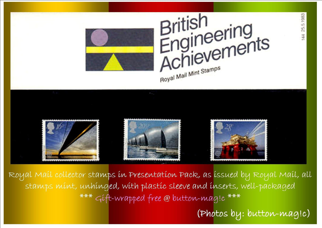BRITISH ENGINEERING ACHIEVEMENTS 1983 PRESENTATION PACK NO. 144 * Royal Mail Mint British Collector Stamps -