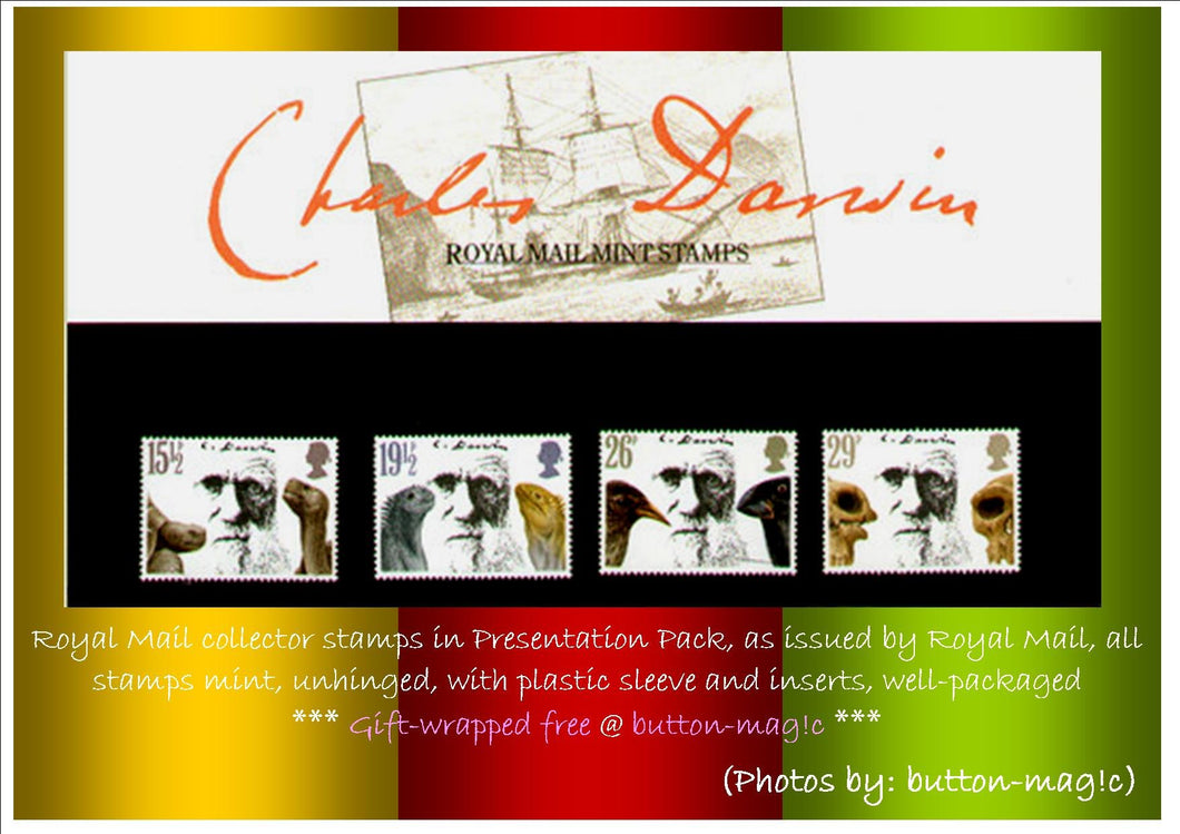 Royal Mail Mint Collector Stamps * CHARLES DARWIN 1982 PRESENTATION PACK NO. 132 * British Stamps in Presentation Pack