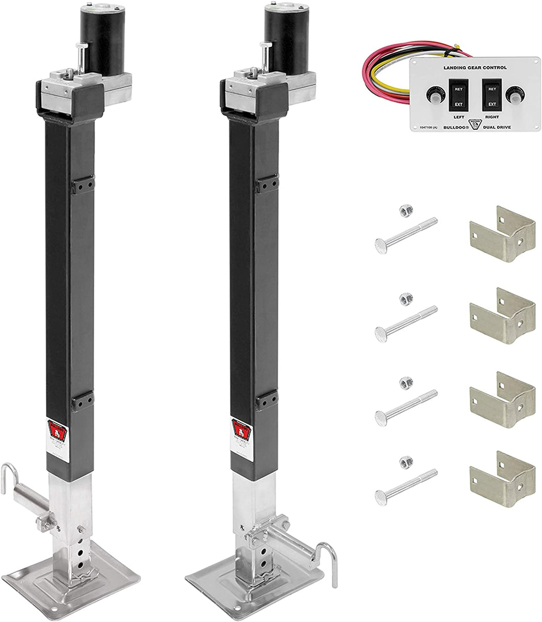Fulton Fifth Wheel RV Landing Gear System, 10K Static, 10K Lift, Dual Drive, Output Motors Preassembled