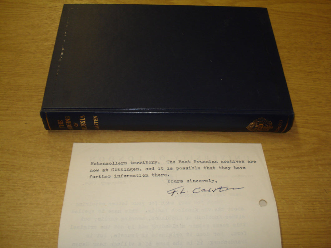 The origins of Prussia Carsten, F. L