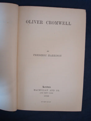 Oliver Cromwell [Hardcover] Harrison,Frederic