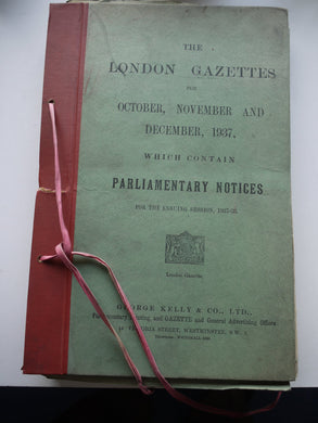 LONDON GAZETTE November, December 1937. 5 Gazettes.