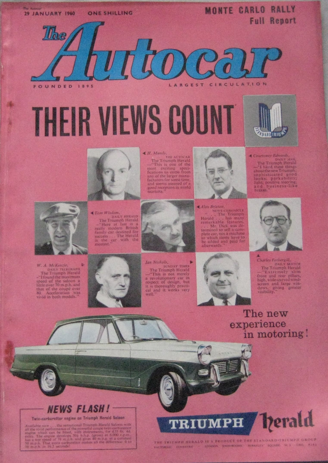Autocar magazine 29/1/1960 Issue 3337