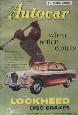 Autocar magazine 9/6/1961 featuring Mercedes, Volvo P1800, Citroen, Abarth