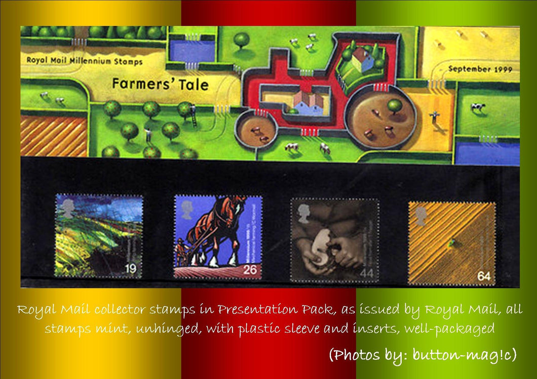 Royal Mail Millennium Stamps FARMERS' TALE September 1999 British Collector Stamps in Presentation Pack- MNH ** No. of Stamps: 4