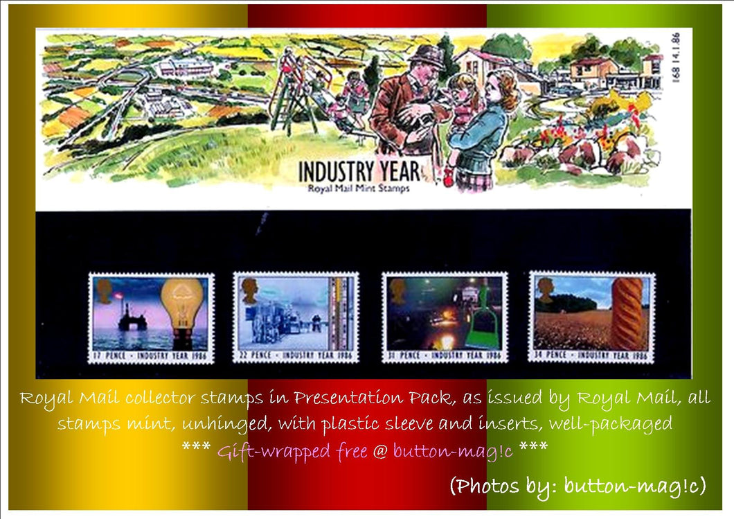 Royal Mail Mint Collector Stamps * INDUSTRY YEAR 1986 PRESENTATION PACK NO. 168 * British Stamps in Presentation Pack- MNH ** No. of Stamps: 4