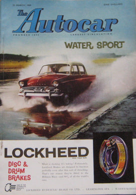 Autocar magazine 25/3/1960 featuring DAF 600 road test, Marcos GT