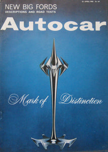Autocar magazine 22/4/1966 featuring Ford Zephyr road test & cutaway drawing