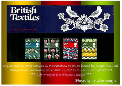 Royal Mail Mint Collector Stamps * BRITISH TEXTILES 1982 PRESENTATION PACK NO. 137 * British Stamps in Presentation Pack