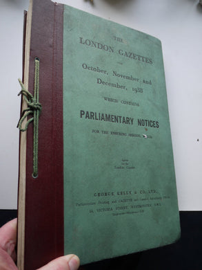 LONDON GAZETTE November, December 1938. 6 Gazettes.