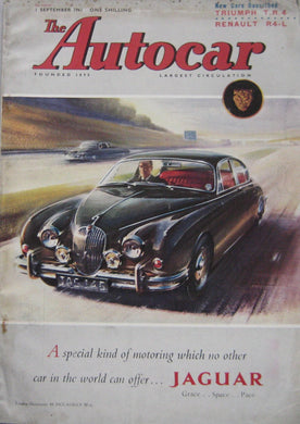 Autocar magazine 1/9/1961 featuring Triumph TR4, Renault R4, Ogle road test