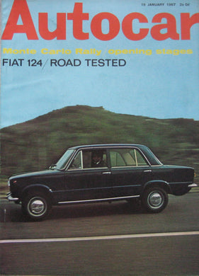 Autocar 19/1/1967 featuring Fiat 124, Toyota Corona