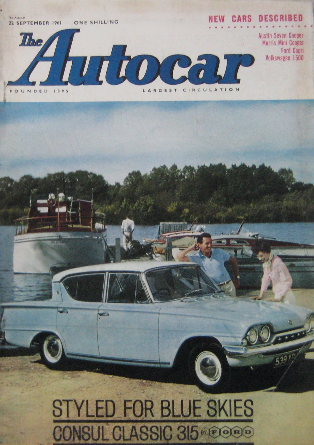 Autocar magazine 22/9/1961 featuring Singer Vogue road test, Mini Cooper, VW