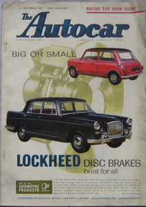 Autocar magazine 29/12/1961 featuring Lotus Super Seven road test