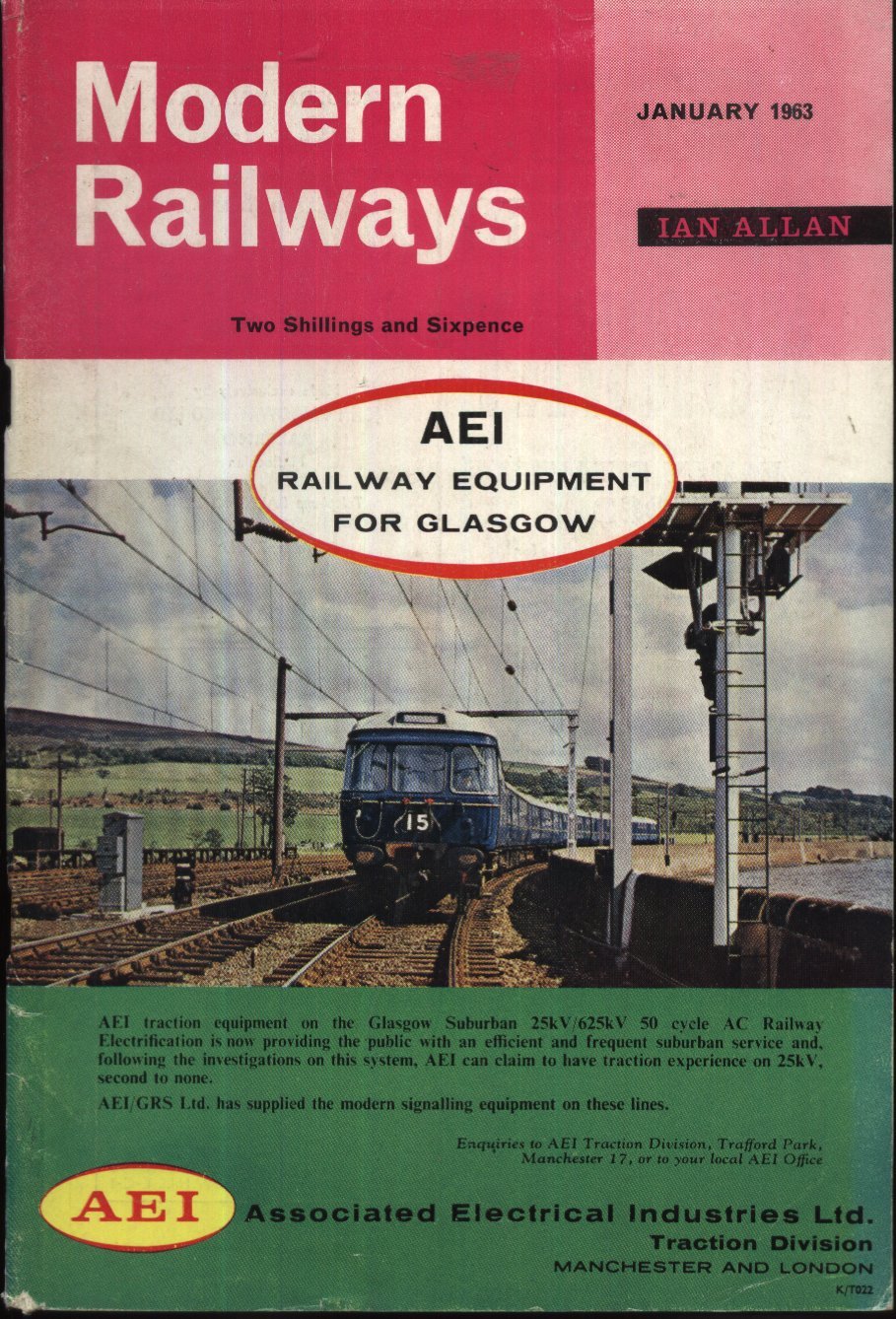 Modern Railways Magazine - January 1963 [Unknown Binding]