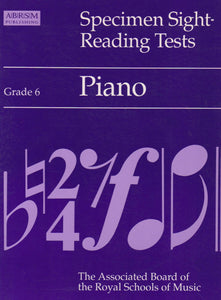Specimen Sight-reading Tests: Grade 6: Piano Ridout, Alan