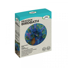 Load image into Gallery viewer, Peacock Glass Birdbath - Pedestal Bird bath - Freestanding Birdbath - Peacock pattern glass.
