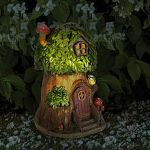 Load image into Gallery viewer, Elfin Oak - Elvedon Collection - Solar Powered House. elf. fairy. pixie house
